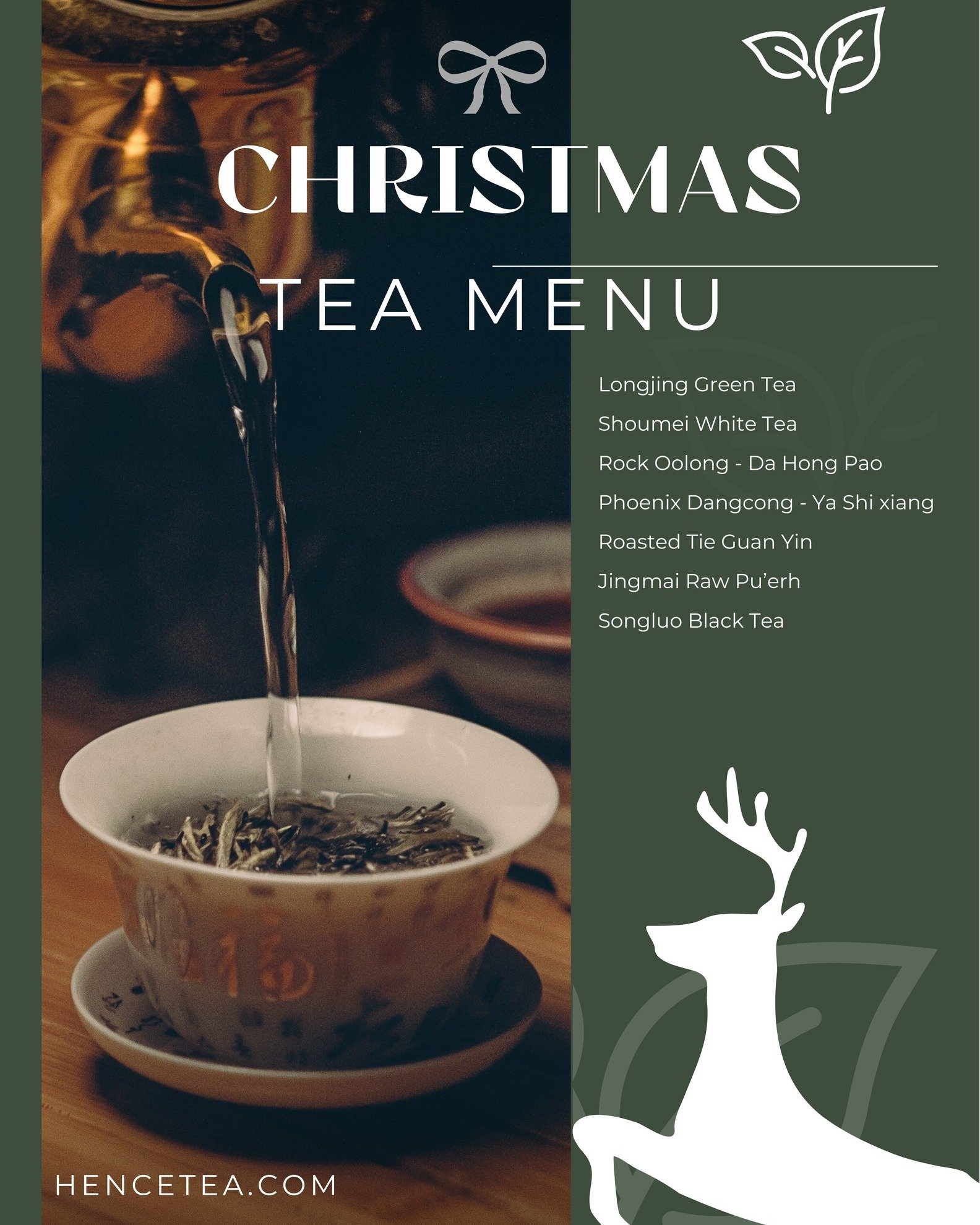 🎄 Christmas Tea Menu | A Moment of Warmth & Presence 🍵 This Christmas, slow down and let a cup of tea bring you back to what truly matters. From the fresh elegance of Longjing Green Tea to the deep warmth of Jingmai Raw Pu’erh, each tea on our Christmas menu is an invitation to pause, breathe, and share a meaningful moment with the ones you love.
May your Christmas be filled with warmth, clarity, and quiet joy—one cup at a time.🤍 Merry Christmas from us at Hence Tea.

✨ Tea-tasting is friend-making.

#ChristmasDay #ChristmasTea #HenceTea #TeaTime #HolidayRitual #SlowLiving
#MindfulMoments #LooseLeafTea #ArtTechnologyHumanityAsOne
