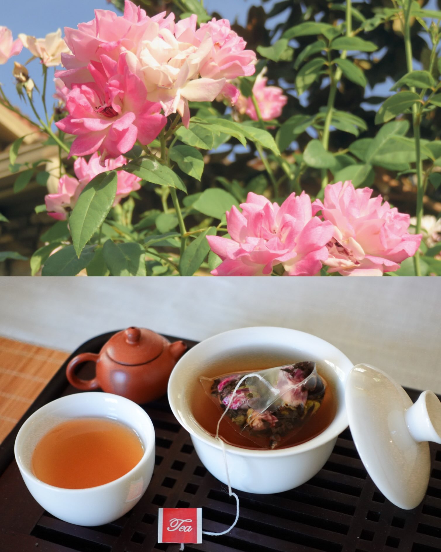 Delicate dried rose buds combined with huangshan black tea leaves— floral, fragrant, and soothing. Steep a sachet in hot water or milk for a gentle start to a slow morning. 🌹#hencetea #floraltea #tea #chinesetea #tealover